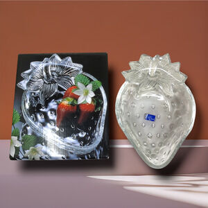 NEW Mikasa Studio Nova Strawberry Delight Glass Candy Bowl Trinket Keys Dish